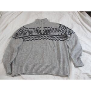 Gray Navy Pullover 1/4 Zip Aztec Urban Pipeline Men's Large
